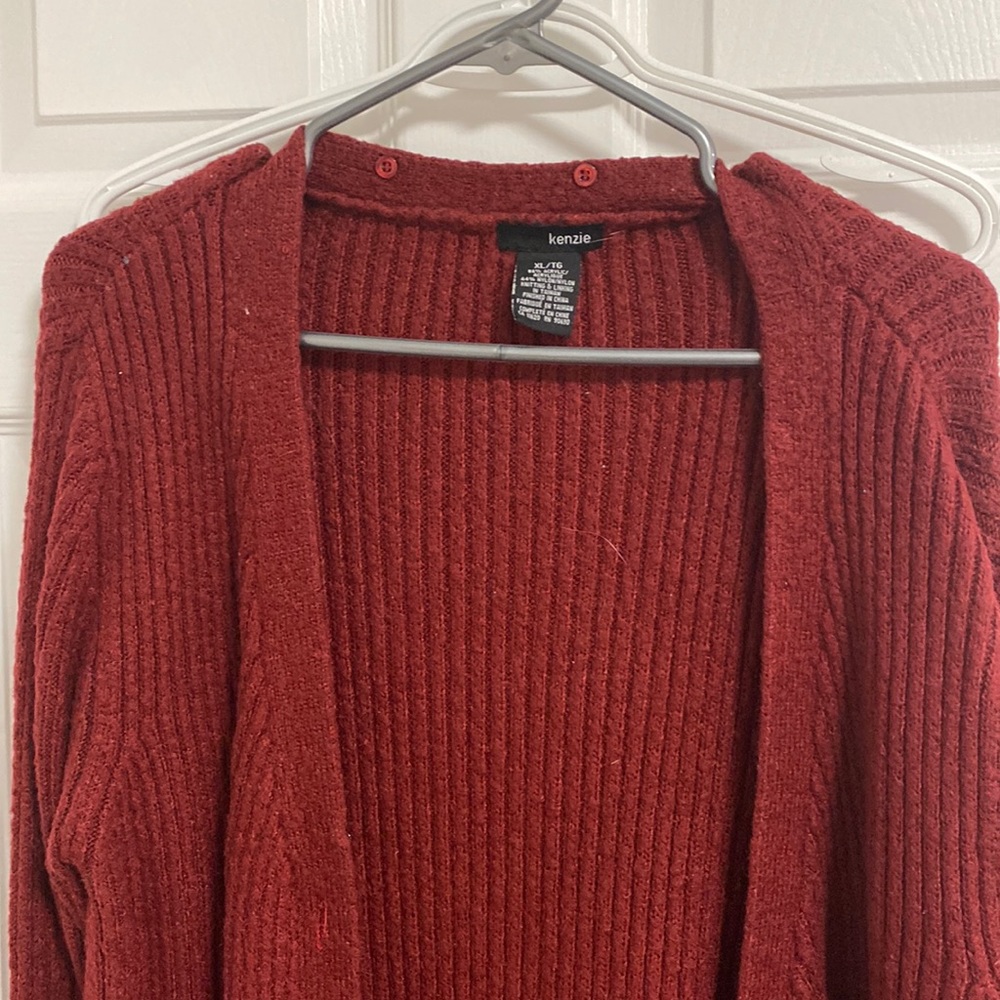 Kenzie Fuzzy Red Cardigan - XL